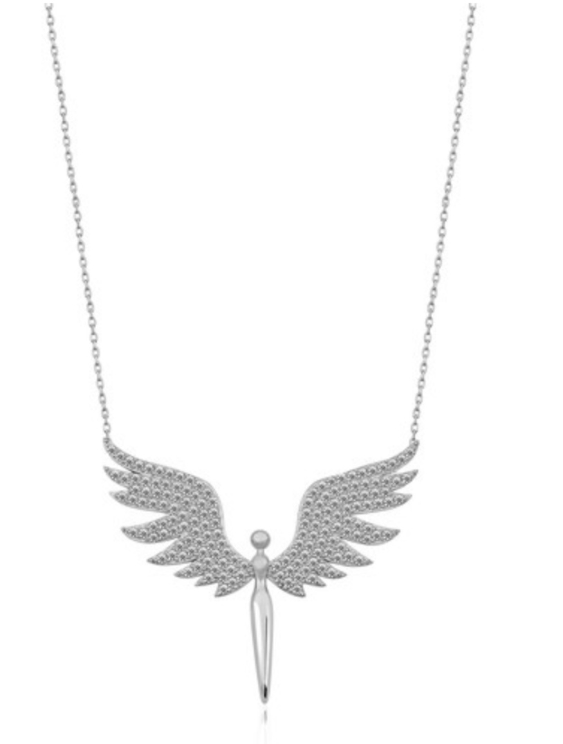 angel silver necklace