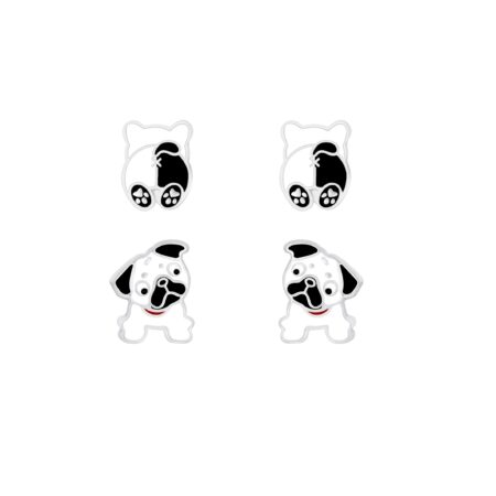 DOG EARRINGS FOR KIDS PANDEA silver