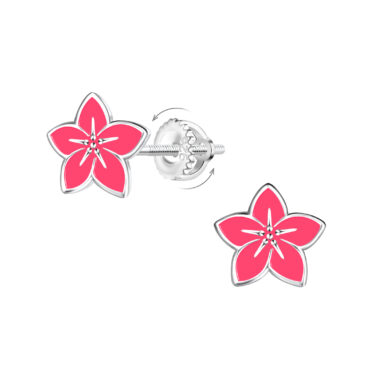 flower -kids- earrings-silver