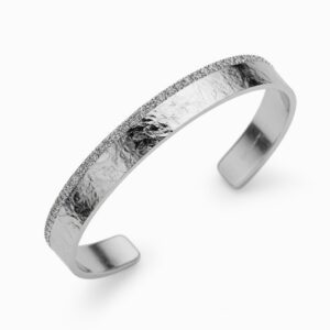 Silver Sparkle Hammered Cuff Bracelet