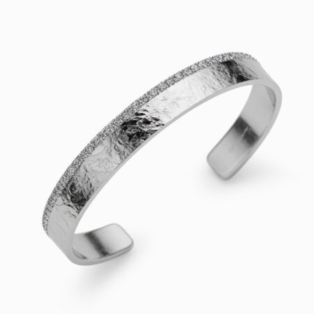 Silver Sparkle Hammered Cuff Bracelet