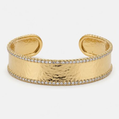 Luxe Hammered Gold Open Cuff Bracelet