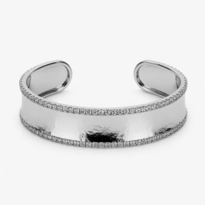 Luxe Hammered Silver Open Cuff