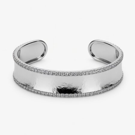 Luxe Hammered Silver Open Cuff