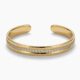 Hammered Gold Open Cuff Bracelet with CZ Diamond Row