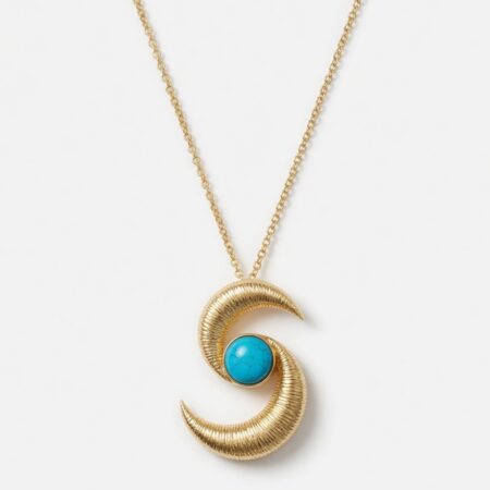Gold Swirl Turquoise Handmade Necklace