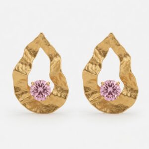 Wavy Pavé Handmade Earrings