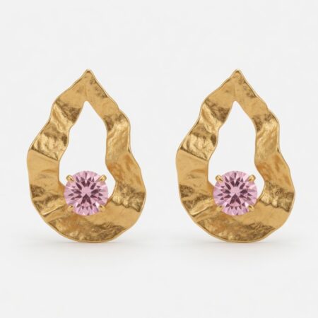 Wavy Pavé Handmade Earrings